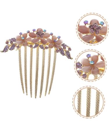 Angoily Opal Comb Wedding Hair Accessories for Brides Tooth Comb Hairbrushes for Woman Comb Wide Tooth Comb Hair Clip Hair Comb for Women Fine Tooth Alloy Small Comb Purple Metal - Buy Online on GoSupps.com