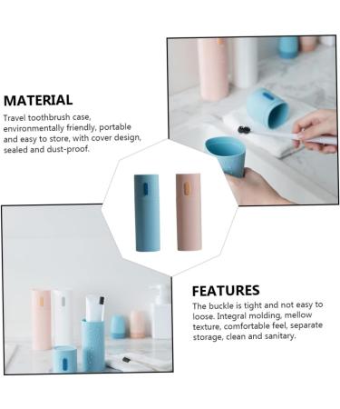 Tovinanna Travel Toothbrush Set - 2 Plastic Toothbrushes & Storage Case - Portable Toothpaste & Toothbrush Holder - Ideal for International Shipping - Buy Online on GoSupps.com