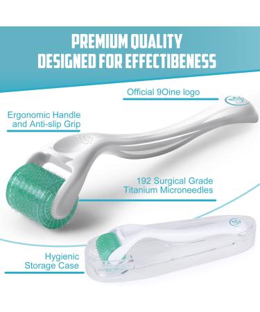 9Oine Derma Roller - 192 Titanium Microneedling Roller for Face Body Beard Hair Growth - Skin Care Facial Roller for Women and Beard Growth - Men's Gift #0.5 - Buy Online on GoSupps.com
