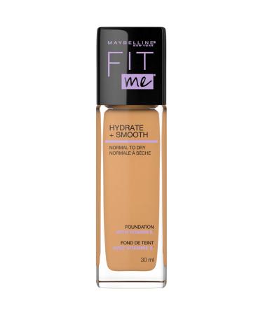 Maybelline New York Fit Me Hydrate + Smooth Foundation Natural Luminous Finish Moisturizing Medium Coverage for Normal to Dry Skin Golden Beige 30 ml