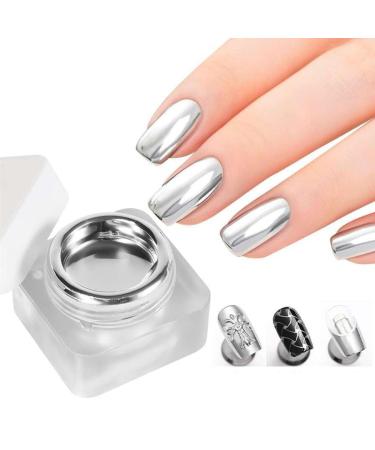 Metallic Painting Nail Gel - Mirror Silver Metallic Nail Polish Painting Drawing Gel Polish Nail Art - 3D Metal Painting Nail Polish - Metal Painting Gel - Super Glossy Soak off UV/LED Nail Gel