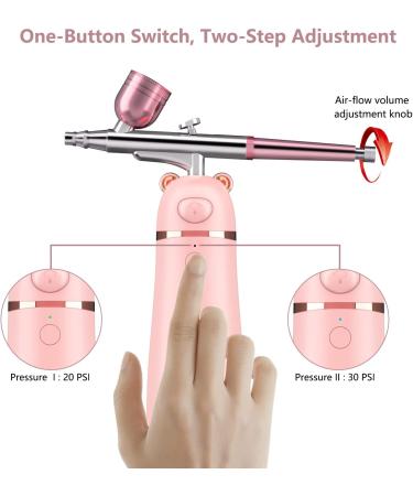 Airbrush with Compressor Kit Portable Makeup Airbrush Set Rechargeable Handheld Cordless Multi-purpose Airbrush Makeup for Deep Moisturizing Face Spa Moisture Oxygen Sprayer (Pink) - Buy Online on GoSupps.com