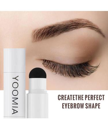 YOOMIA Eyebrow Stamp Stencil Kit - Waterproof Brow Shaping Set with Hairline Shadow Powder (Medium Brown) - Buy Online on GoSupps.com