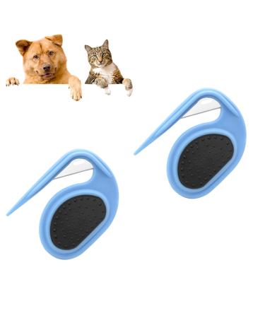 PET Knotting Comb Cat Hair Knot 2024 New de-filter knife cat 3-in-1 multifunction massage hair removal comb for removal of matted and loose hair (blue)