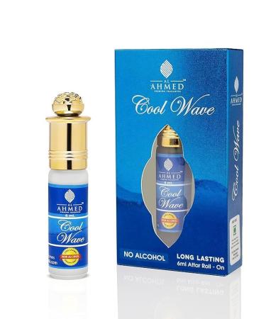 100% Original Cool Wave 6-ML Men Women Attar Ittar Atar Non Alcoholic Long Lasting Musky Fragrance Scent 0.20 Floz