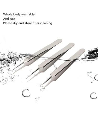 Premium Stainless Steel Tweezers - 3-Piece Removal Tool Kit for Face Nose & Forehead - Effective Come-Done Extractor for Flawless Skin - Buy Online on GoSupps.com