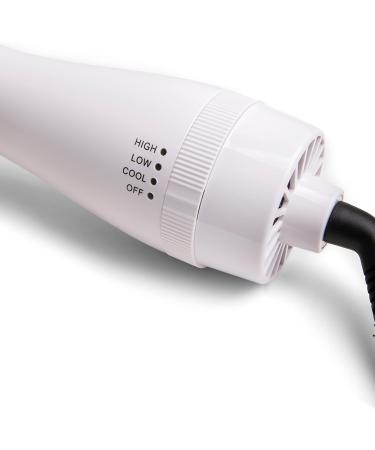 Trademark Beauty Hair Dryer Brush - 2-in-1 Blow Dryer & Volumizer for All Hair Types Anti-Frizz Ceramic Design Smooths & Styles Wet & Dry Hair - White - Buy Online on GoSupps.com