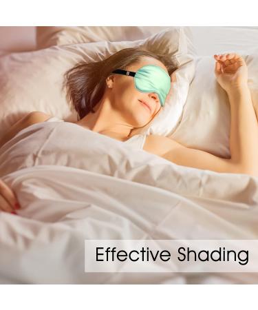 Lusofie 4Pcs Silk Sleep Masks Set - Adjustable Strap Eye Covers for Sleeping, Night Travel, Nap - Satin Eyeshade for Girls (Pink/White/Green/Emerald) - Buy Online on GoSupps.com