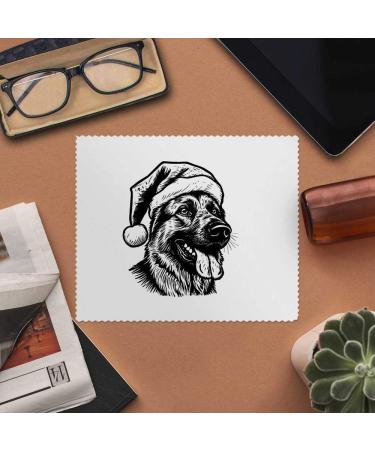 Buy 2 x German Shepherd with Santa Hat Glasses Cleaning Cloths | Stylish & Functional | Perfect Holiday Gift - Buy Online on GoSupps.com