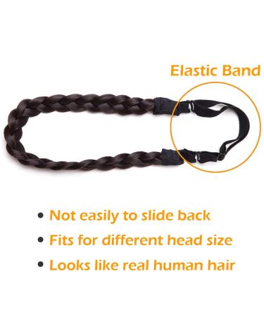 Silk-Co Women s Dark Brown 3-Strand Braided Hair Band - Vintage Elastic Headband for Weddings & Hair Braids - 1.5cm Wide Hair Extensions - Buy Online on GoSupps.com