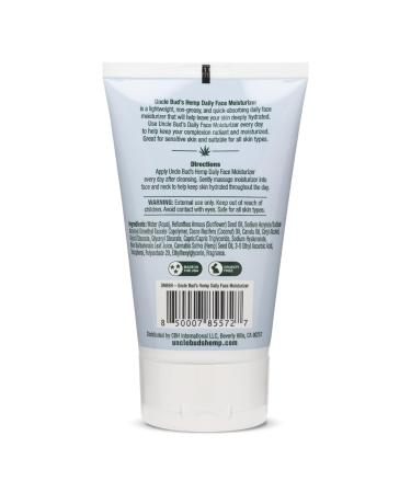 Uncle Bud's Hemp Daily Face Moisturizer 3.4oz - Hydrating Skincare for All Skin Types | International Shipping Available - Buy Online on GoSupps.com