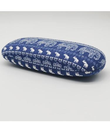 SwirlColor Glasses Case Bohemia Elephant Print Glasses Case Hard Shell with Blue Cleaning Cloth (Blue Glasses Case) - Buy Online on GoSupps.com