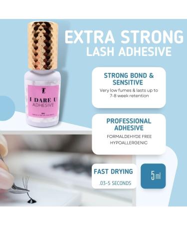 I Dare You Eyelash Extension Glue | Fast Drying 05-1 Sec Adhesive | 8 Weeks Retention | Strong Lash Glue (5ml) for Eyelash Extensions - Buy Online on GoSupps.com
