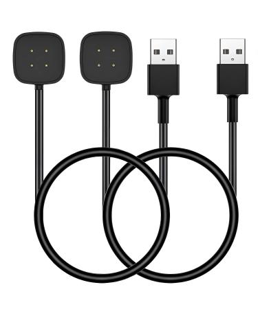 YANZHI Charger for Fitbit Versa 4 / Sense/Versa 3 / Sense 2 (2 Pack/3.3Ft Replacement Fitbit Versa & Sense Charger Charging Cable Upgraded Strong Magnet) Sense and Versa Charging Cable