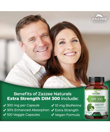 Zazzee Extra Strength DIM 300mg with BioPerine - 100 Vegan Capsules, Pure Organic Broccoli Extract - Non-GMO, 100 Day Supply - Buy Online on GoSupps.com