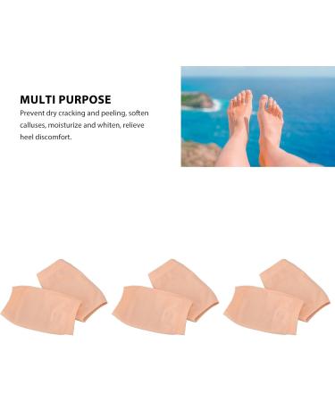 Gel Heel Protector Relieve Heel Pain and Heal Dry Cracked Heels Silicone Heel Cups 3 Pairs Repair Socks Heels Breathable Open Toe Moisturizing Gel Heel Socks for Dry Hard Heels Flesh Pink - Buy Online on GoSupps.com