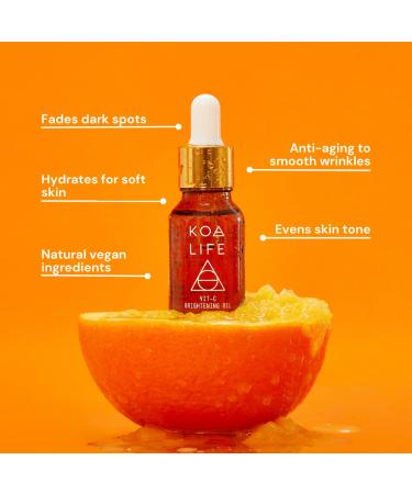 KOA LIFE Vitamin C Brightening Oil for Face - Anti Aging Serum with Vitamin E, Rosehip, Hemp, Safflower Oil, Grape Seed Oil - Hydrating Formula to Reduce Dark Spots, Fine Lines, and Wrinkles - 0.5 Fl OZ - Buy Online on GoSupps.com