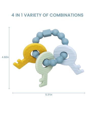BPA-Free Baby Bite Ring Toy Keys | Teething Aid for Babies 3+ Months | Blue Bite Ring - Buy Online on GoSupps.com
