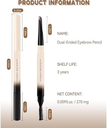 Black Grey Waterproof Eyebrow Pencil Angled Tip Sculpting Retractable Eyebrow Pencil Double Headed Brow Pencil with Spoolie Brush Smooth and Non-Clumping Long Lasting Eye Brow Makeup for Women-04 04 Black Grey - Buy Online on GoSupps.com