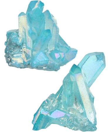 Crystals and Stones Aura Blue Quartz Crystal Cluster Natural Rose Quartz Specimen Reiki Stone Electroplated Aura Coating Gift Home Goods - Buy Online on GoSupps.com