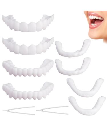 Wrong teeth 4 pairs of natural and comfortable veneers teeth temporary prostheses teeth whitening kit veneers tooth whitening conveniently to smile teeth cover for men and women