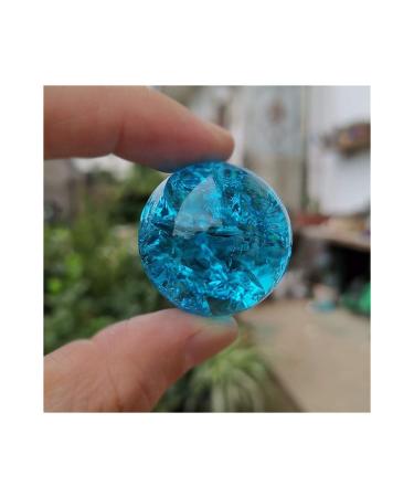 Fennchun crystal ice rack ball water wells bonsai glass ball main decoration ornaments feng shui figure marble ball gifts (color: skyb lue size: 30mm) 30mm skyb lue