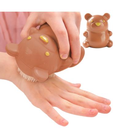 Vbnuyhim Nail Brush For Cleaning Fingernails - Cute Bear Hand Fingernail Brush Cleaner Easy To Grip Bear Finger Nail Brush With Soft Bristles Gently Cleans Kid's Nails Brown