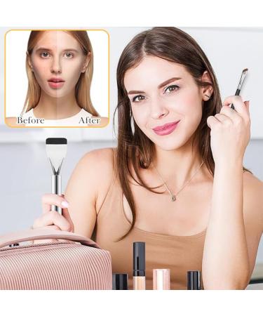 QOWUXHZ 2 Pieces Spatula Foundation Brush Ultra Thin Brushes for Foundation Foundation Concealer Flat Liquid Brush for Powder Foundation Cream or Powder with 1 Eyeliner Brush - Buy Online on GoSupps.com