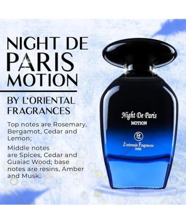 L'Orientale Fragrances Night De Paris in Motion 100ml / 3.3oz - Oil-Based Perfumes for Women & Men Unisex Amber Vanilla Eau de Parfum w/Bergamot - Long-Lasting Up to 24 Hours Ideal for All Seasons - Buy Online on GoSupps.com