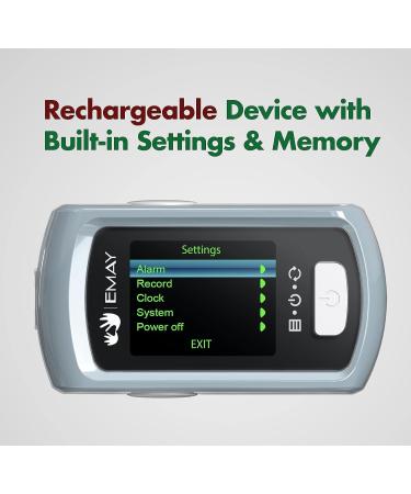 EMAY Sleep Oxygen Monitor with PC Software & App | Bluetooth Pulse Oximeter for Overnight SpO2 Tracking | Rechargeable & 72 Hours Memory | Informative Report & Analysis - Buy Online on GoSupps.com