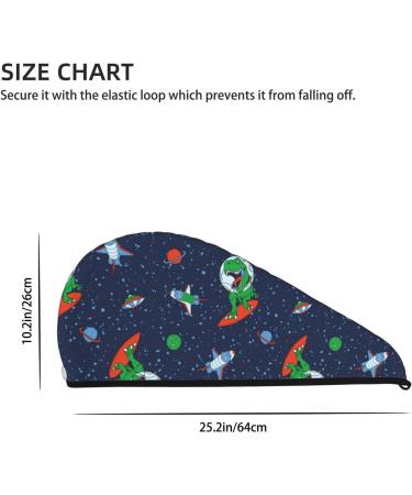 Hair Towel Wrap - Fast Drying Towel Turban for Kids & Adults | Dinosaur Astronaut Space Surfing Design - Buy Online on GoSupps.com