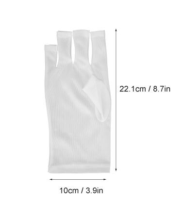 UV-Resistant Nail Art Hardening Lamp Glove | Manicure Protection for Skin Aging | Ideal for Canoeing & Driving (White) - Buy Online on GoSupps.com