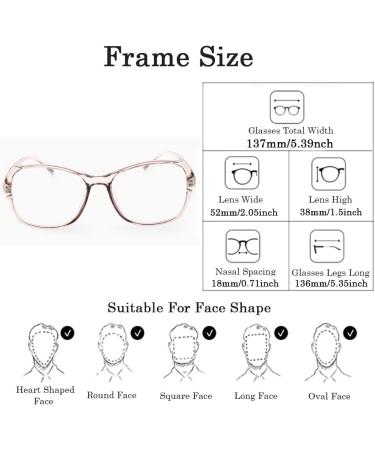 Fashion Large Frame Reading Glasses for Women - Anti Blue Light Computer Readers in Pink (Size: 2.25+) - Buy Online on GoSupps.com