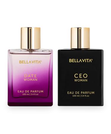 Bloom Beauty Bella Vita Luxury Women Woody Floral CEO & Date Edp Liquid Perfumes Combo Pack of 2 Premium Long Lasting Fragrance Scents 100 Ml Each