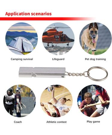 Girlslove 2-Piece Trill Whistle Set | Stainless Steel Signal Pipe with Keychain for School Gym Outdoor Camping & Emergencies - Buy Online on GoSupps.com