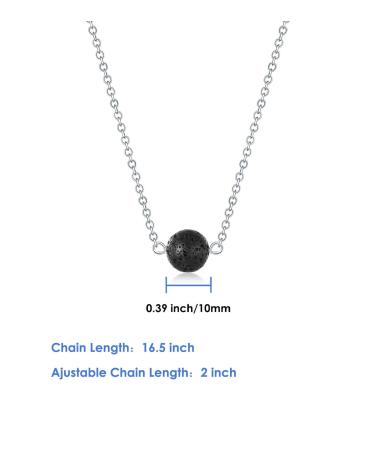 Lava Stone Bead Essential Oil Diffuser Necklace | Aromatherapy Jewelry | 16.5" Silver Chain Pendant - Buy Online on GoSupps.com