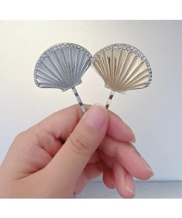 6PCS Retro Shell Shape Rhinestone Hair Pins for Women - Vintage Bobby Pins Hair Clips for Styling and Decorative Headwear - Buy Online on GoSupps.com