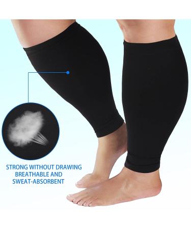 6XL Wide Calf Compression Sleeves for Shin Splints & Varicose Veins - XXXXXX-Large Black - Leg Pain Relief & Edema Support - Buy Online on GoSupps.com