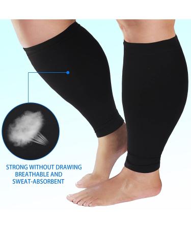 6XL Leg Compression Sleeves for Men Women Plus Size Wide Calf Compression Sleeves for Shin Splints Leg Pain Relief Support Varicose Vein Swelling