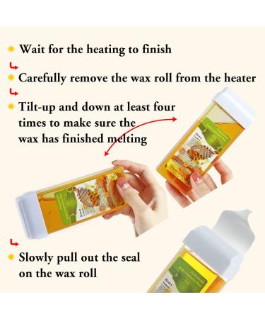 Honey Roll On Wax Cartridge Refills - 4 Pack for Body, Legs, and Arms | Depilatory Wax Roller Kit for Hair Removal - Buy Online on GoSupps.com