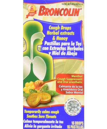 Broncolin Herbal Hard Candy Honey & Peppermint 1.4 oz (Pack of 3)