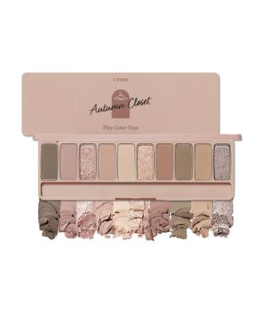 ETUDE Official Play Color Eye Shadow Autumn Closet 0.03 oz (0.7 g) x 10 Colors #Autumn Closet