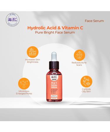 4 in 1 Facial Serum 10% Hyaluronic Acid 5% Niacinamide 30% Vitamin C 10% Vitamin E 1.01 fl oz - Buy Online on GoSupps.com