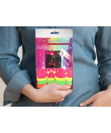 Sasswear Neon Blacklight Heart Body Stickers - 40/pk - Buy Online on GoSupps.com