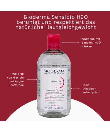 Buy Bioderma Sensibio H2O Micellar Solution 3x500ml | Gentle Makeup Remover & Skin Moisturizer | Strengthens Skin Barrier | Free Pharmaceutical Gift - Buy Online on GoSupps.com
