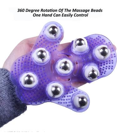 Topwon Palm Shaped Massage Glove - 360-Degree Metal Roller Ball for Cellulite Reduction - Purple - Buy Online on GoSupps.com