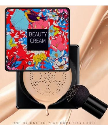 PICKX Mushroom Head Air Cushion BB Cream Concealer Lasting Nude Makeup Moisturizing Brightening Pigment CC Liquid Foundation Even Skin Tone Makeup Base Primer (C-2PC) - Buy Online on GoSupps.com