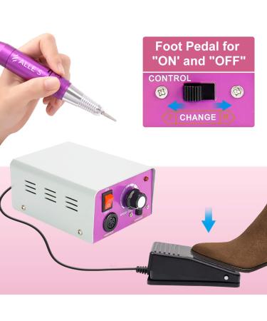 Professional Nail Drill Machine 30000 RPM with Foot Pedal | Manicure Pedicure Kit for Acrylic Nails | Electric Nail File with 6 Drill Bits and 106 Sanding Bands - Buy Online on GoSupps.com