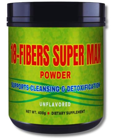 G.M.J FIBRA 18 Super MAX Powder 400g 18-Fiber Blend with Senna Flaxseed Prune Apple & More Dietary Supplement for Digestive Cleansing & Detoxification Unflavored Natural Digestive Support