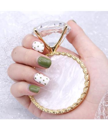 AKOAK 1 Pack Shell Diamond Nail Art Display Rack Golden Edge Palette Nail Polish Gel Display Photo Props Nail Painting Tools (Golden)